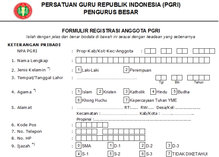 Pendaftaran PGRI Rajabasa - Persatuan Guru Republik Indonesia Cabang Rajabasa